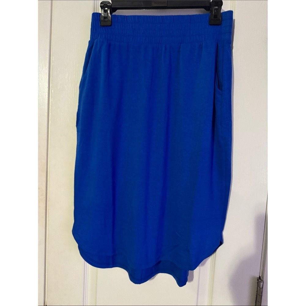 Zenana Outfitters Royal Blue Midi Skirt with Elastic Waist